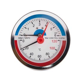 Термоманометр SD Plus Ø80х1/2", заднее подключение